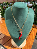 Collier Corne Rouge Porte-Bonheur❤️🧿