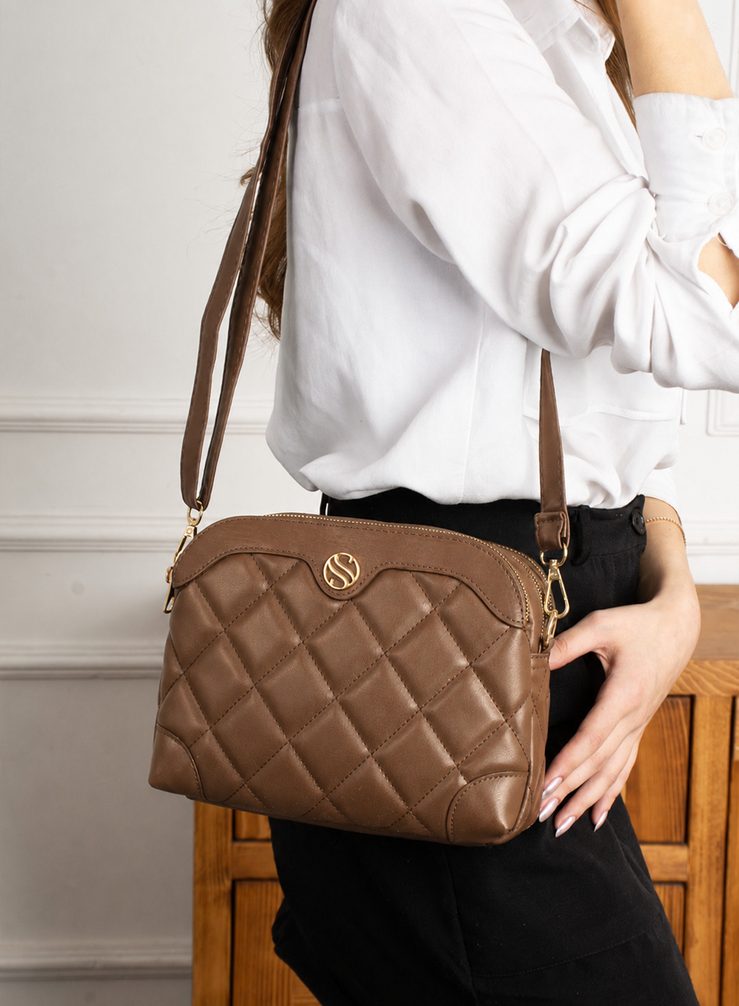 🇹🇷Sac Bandoulière Turc Matelassé – Marron Chocolat