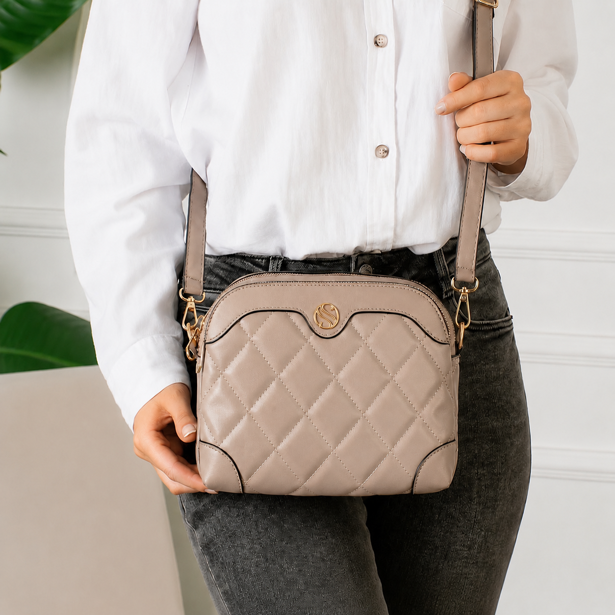 Sac Bandoulière Turc Matelassé – Beige🇹🇷