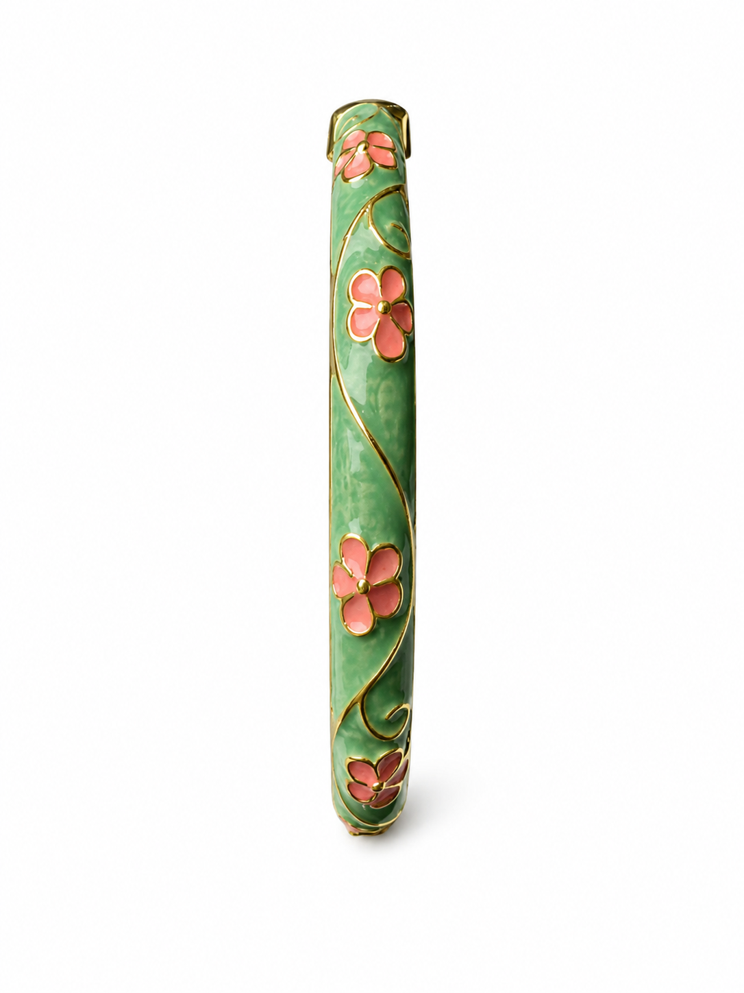 Joncs Thaïlandais "vert menthe, rose corail et or,"
