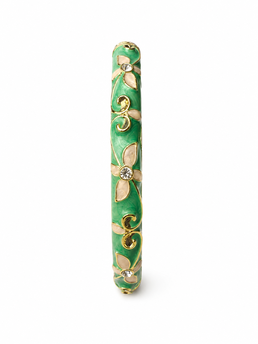 Joncs Thaïlandais "vert émeraude, ivoire nacré et or"