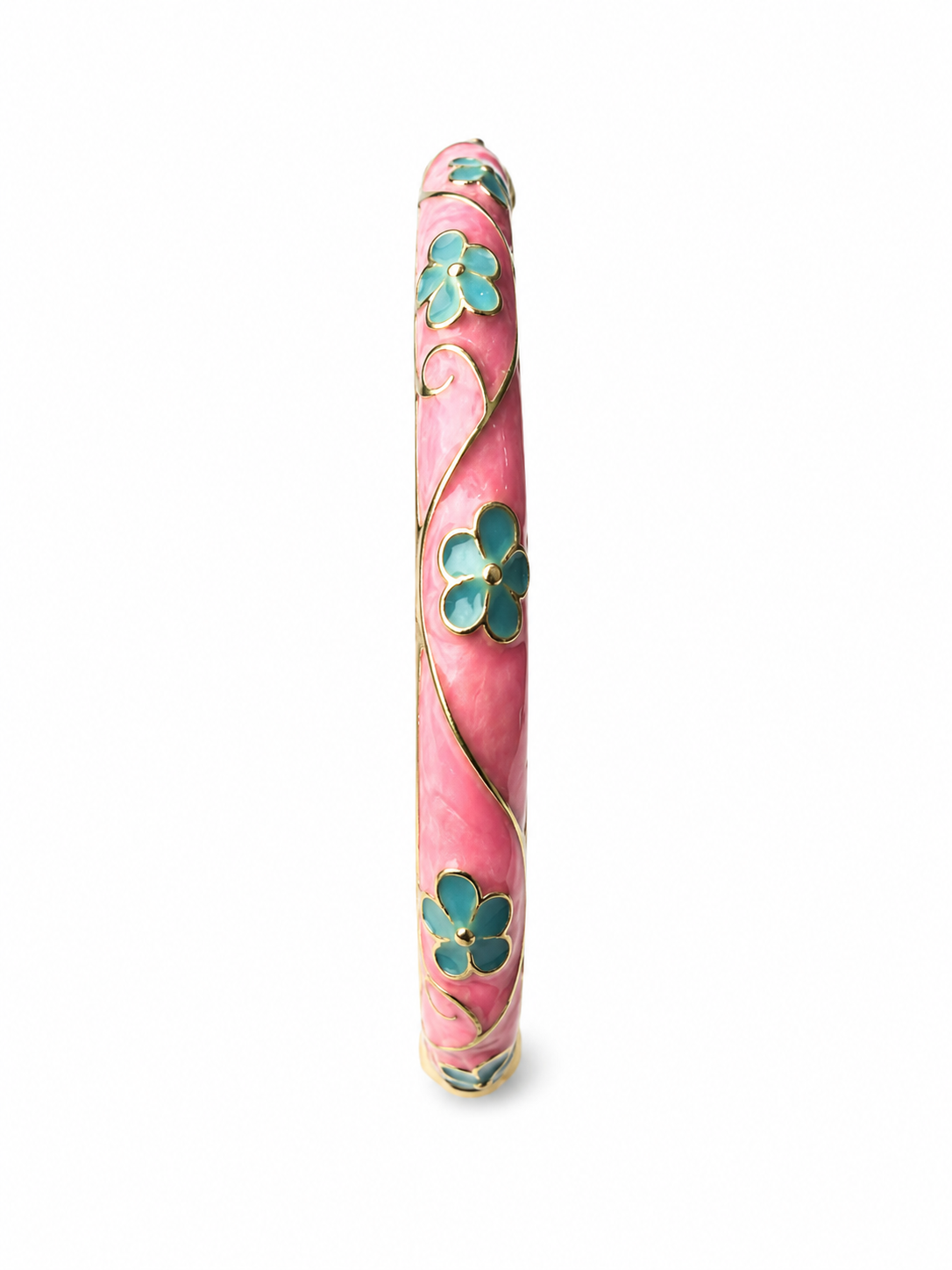 Joncs Thaïlandais "rose pastel, turquoise clair et or"