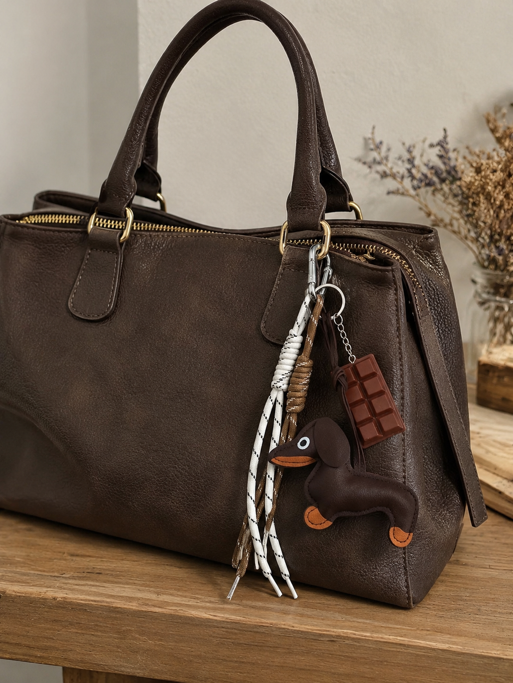 CHARM BAG Choco Puppy