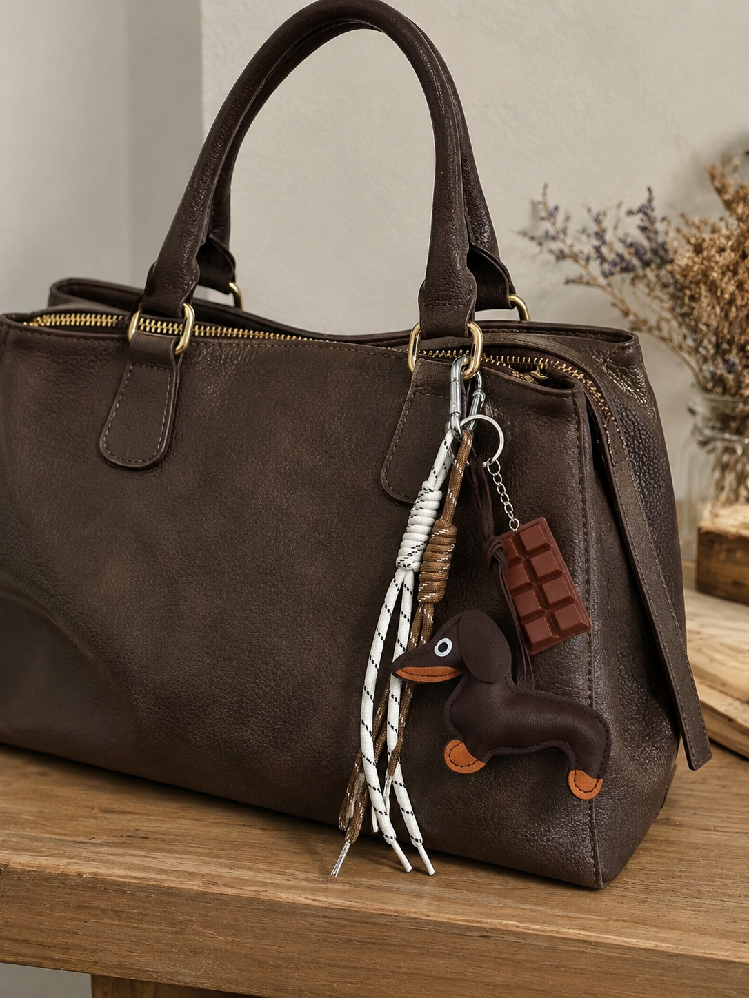 CHARM BAG Choco Puppy