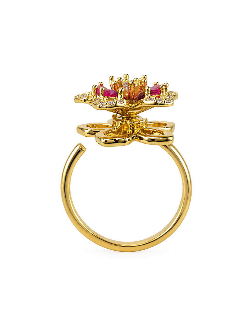 Bague Anti-Stress Rubis Fleur