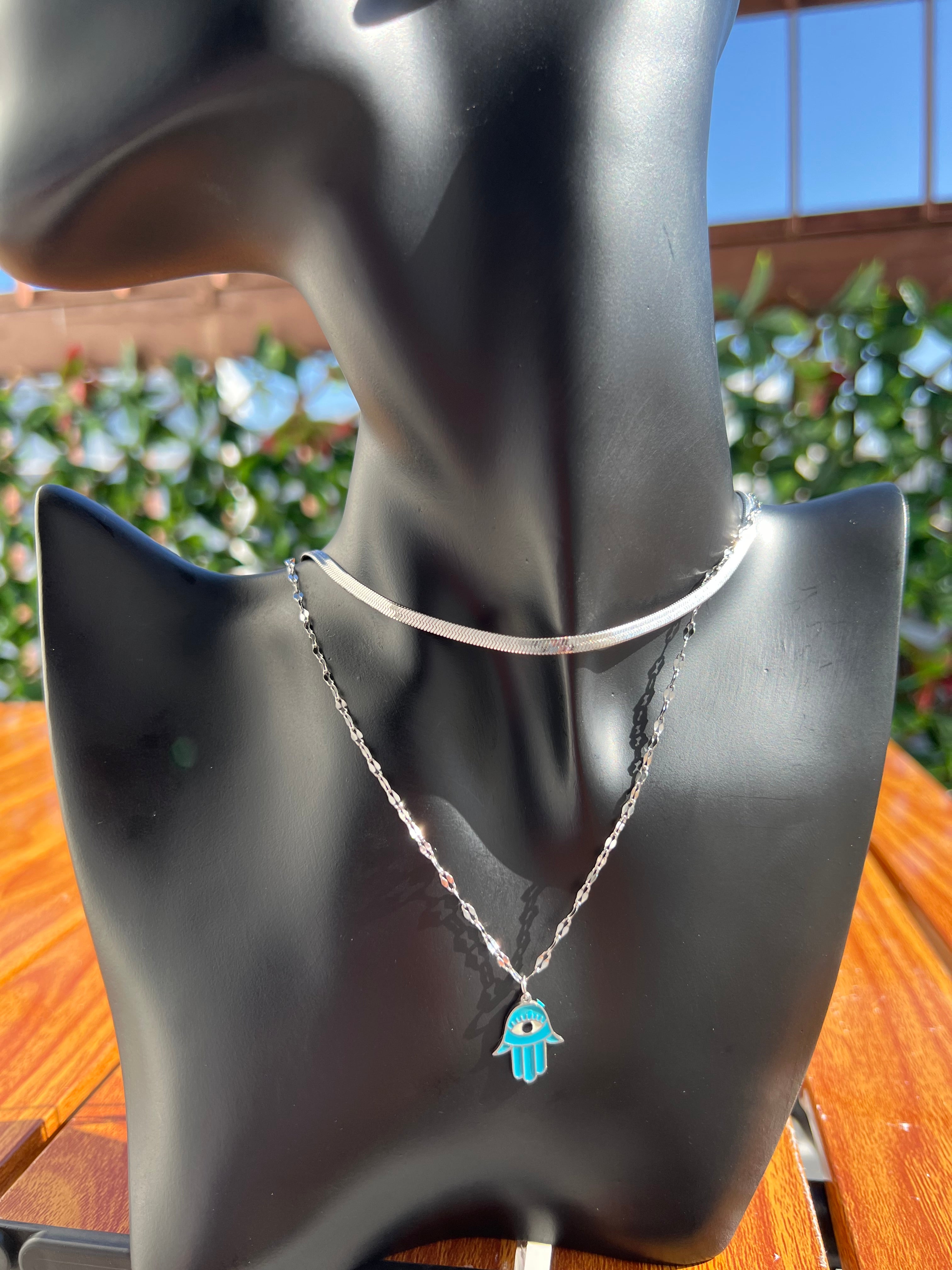 Collier Khamsa argenté