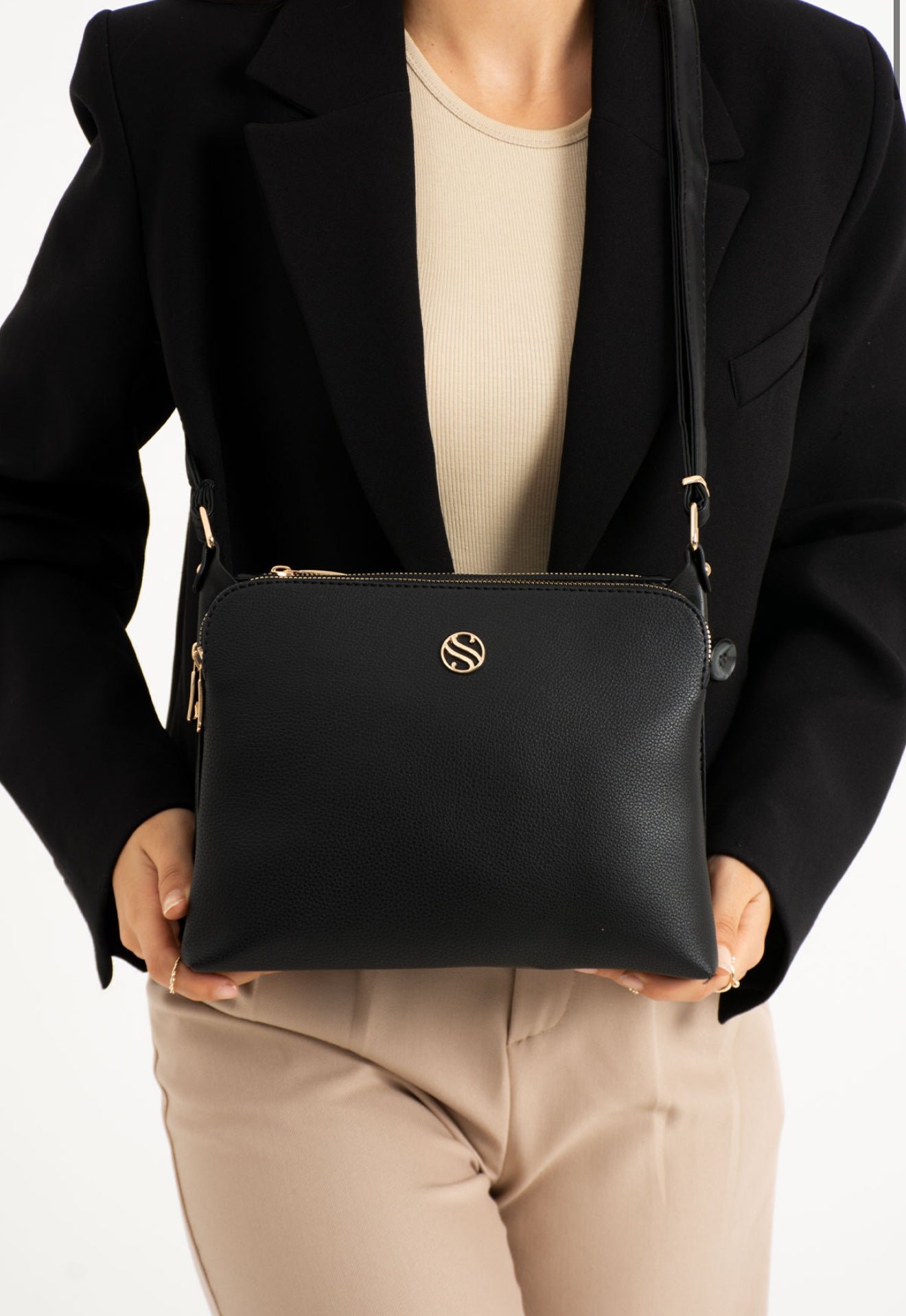 Sac Bandoulière Noir Premium – Fabrication Turque 🇹🇷