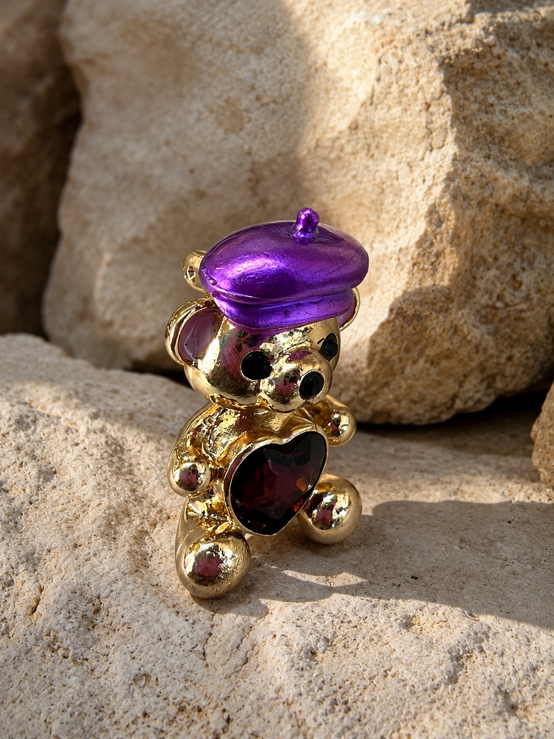 Broche Ourson Élégance Violet