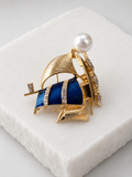 Broche “Voilier Perle Marine” ⛵✨