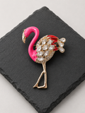 Broche Flamant Rose Cristal
