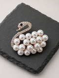 Broche Cygne de Perles Royale