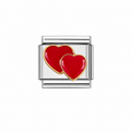 Twin Hearts Italian Charm