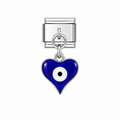 Blue Evil Eye Heart Charm