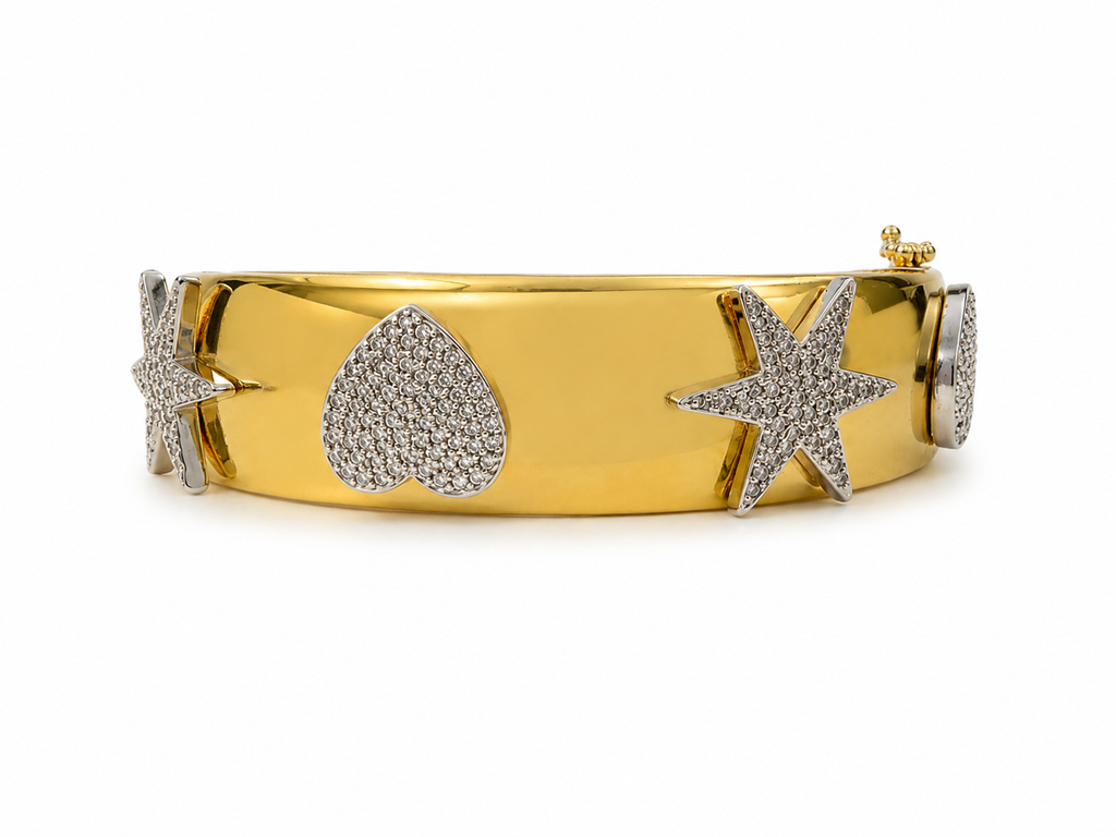 Bracelet Manchette Cœur Stellaire