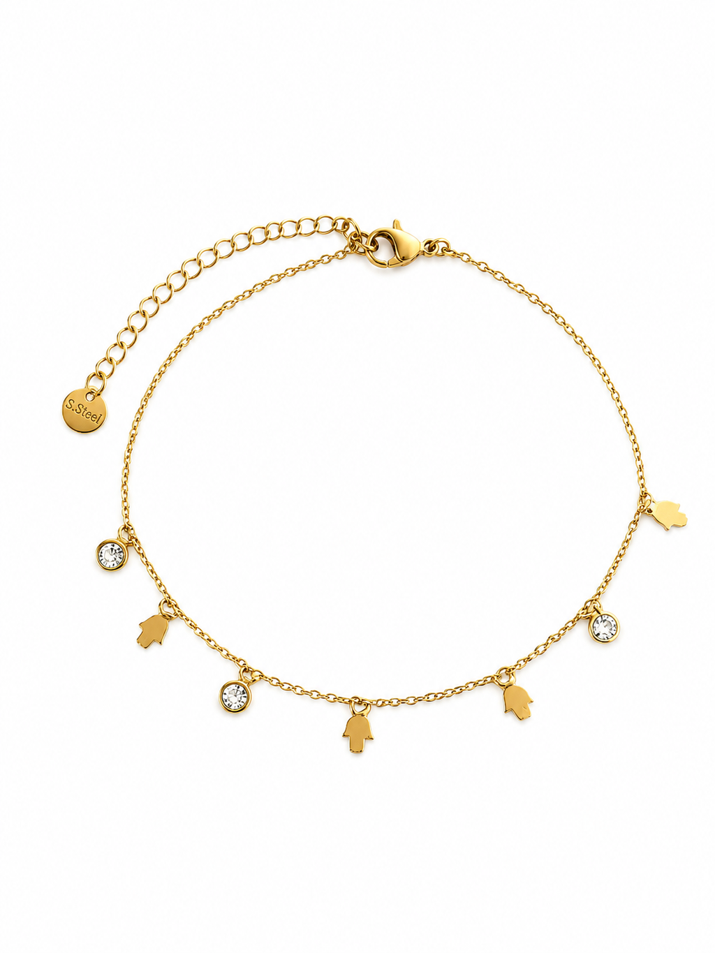 ✨ Chevillière Hamsa Éclat Doré