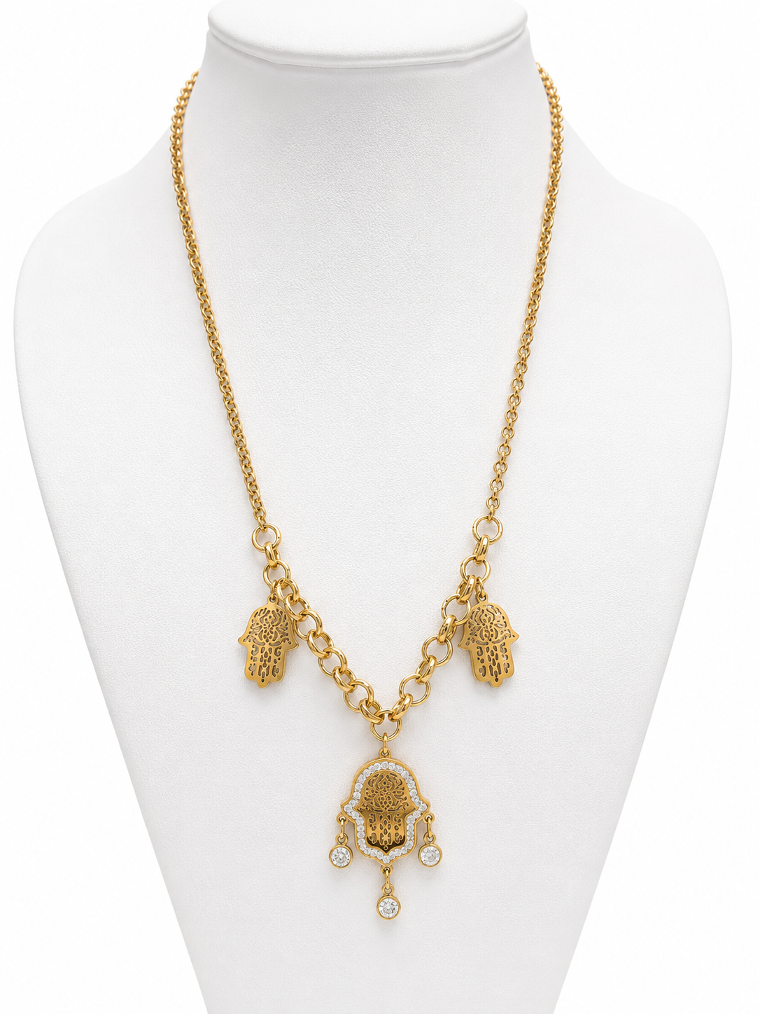 Collier Hamsa Élégance Dorée – Acier Inoxydable