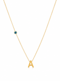 Collier Initiale A & Œil Protecteur