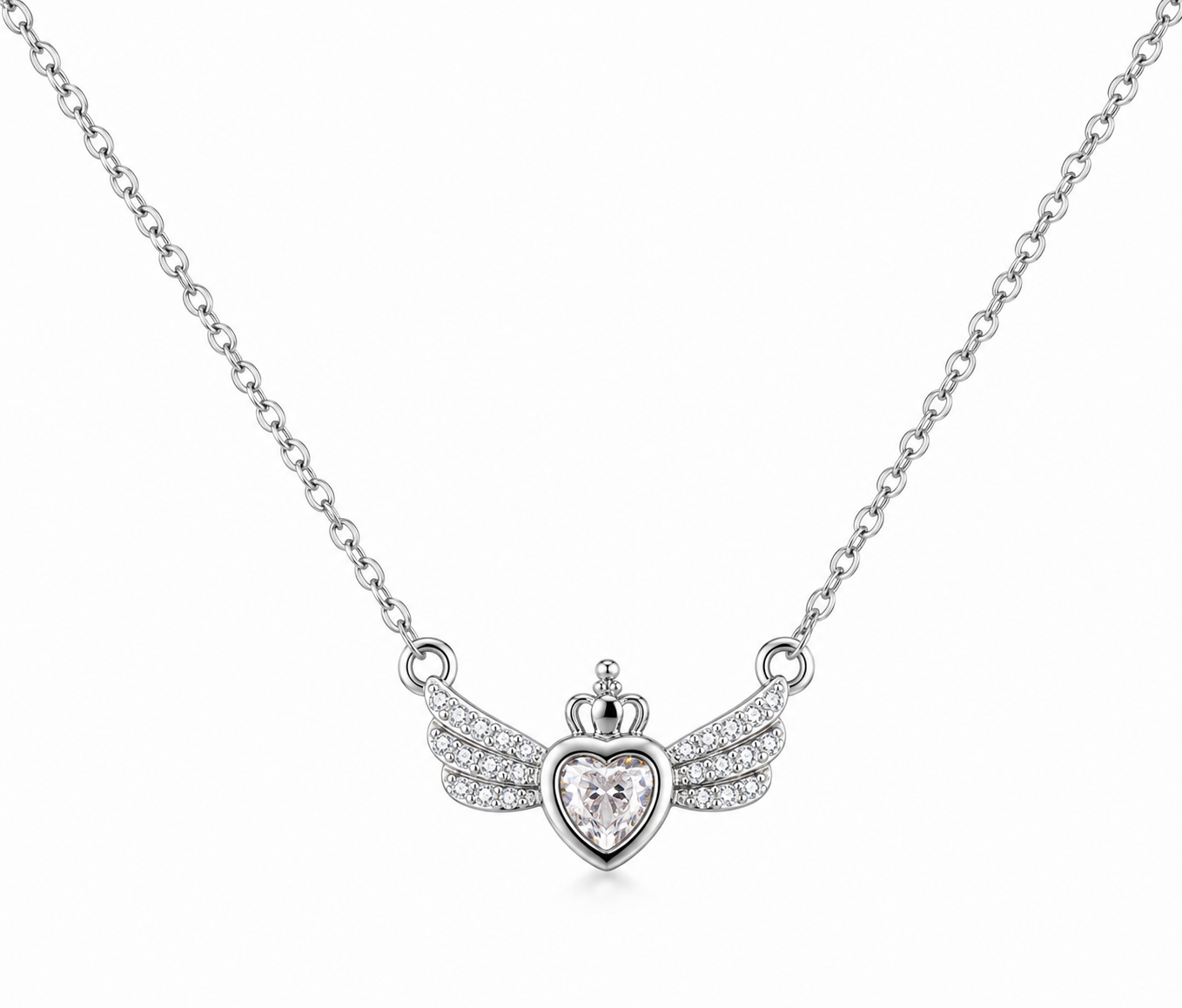 Collier Cœur Ailé Royal – Argenté