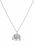 Collier Éléphant Scintillant Argenté