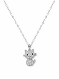 Collier Chat Brillant en Acier Inoxydable Argenté