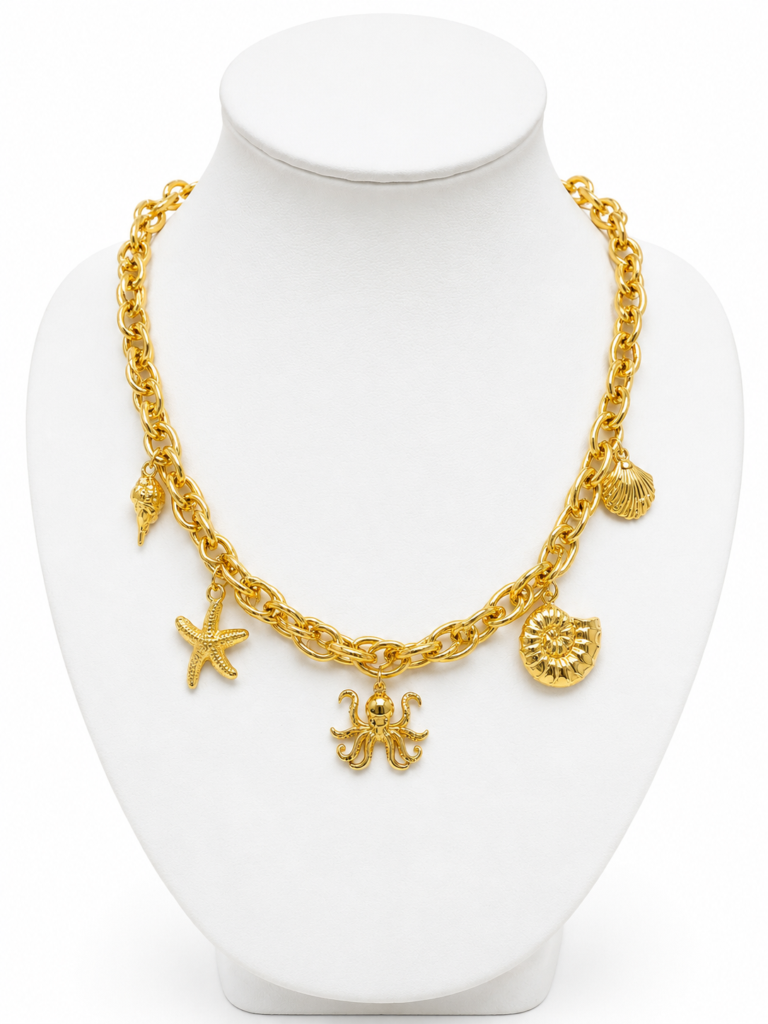 Collier Charms Océan Doré