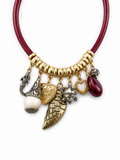 Collier Bohème Bordeaux & Charms