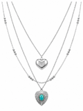 Collier Cœur & Turquoise Argenté
