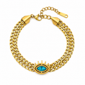 Bracelet Œil Protecteur – Acier Inoxydable Doré