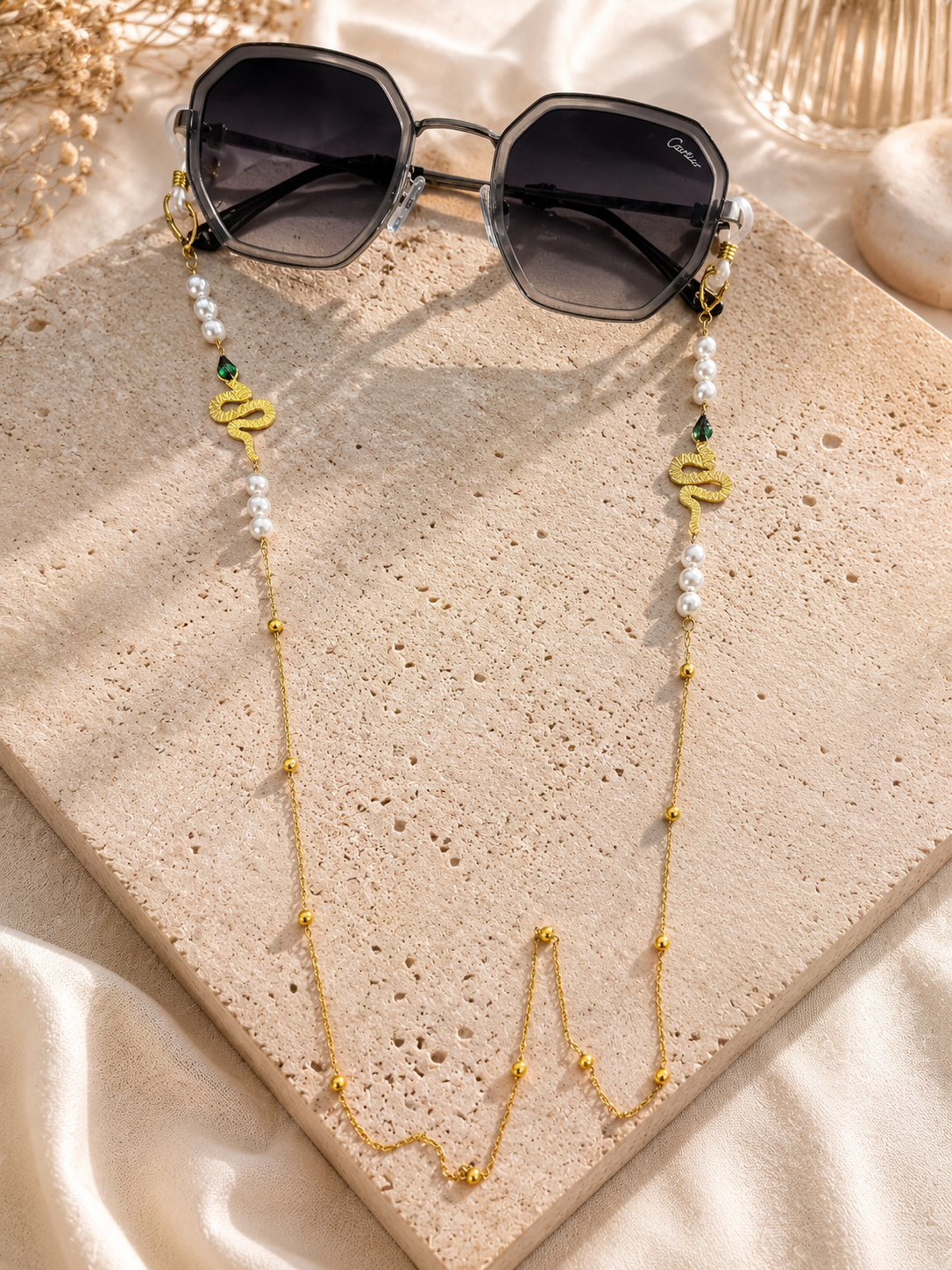 Chaîne de Lunettes Serpentina Perle