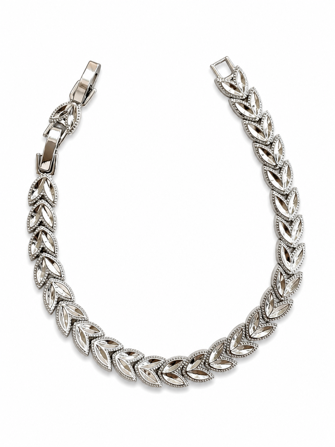 Bracelet Élégance Feuillage Argenté