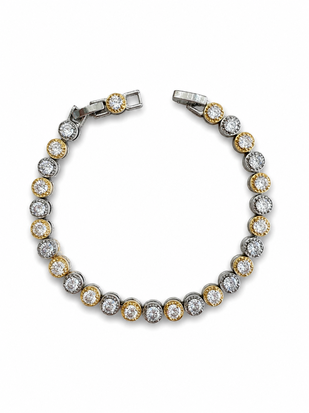 Bracelet Tennis Élégance Bicolore