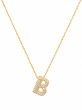 Collier Lettre B Pavé – Acier Inoxydable