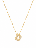 Collier Lettre D Pavé – Acier Inoxydable