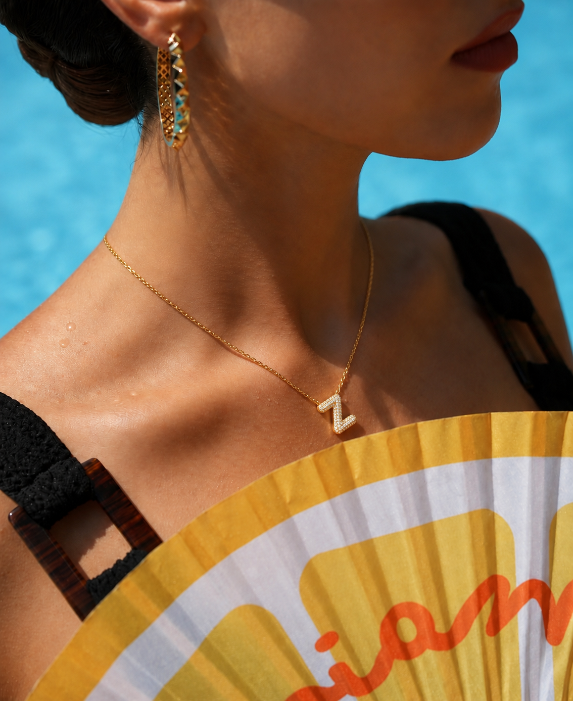 Collier Initiale Z Pavé Gold