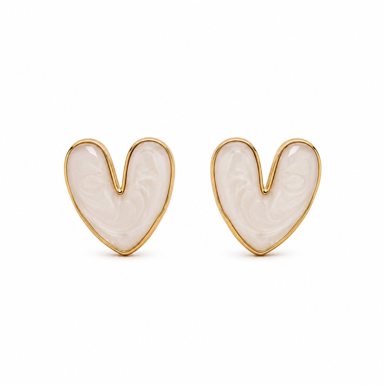 Boucles d’Oreilles Cœur Nacré
