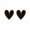 Boucles d’Oreilles Cœur Onyx