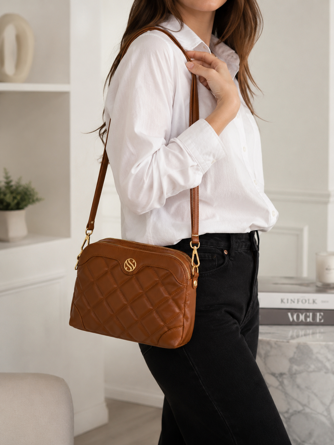 Sac Bandoulière Turc Matelassé – Camel