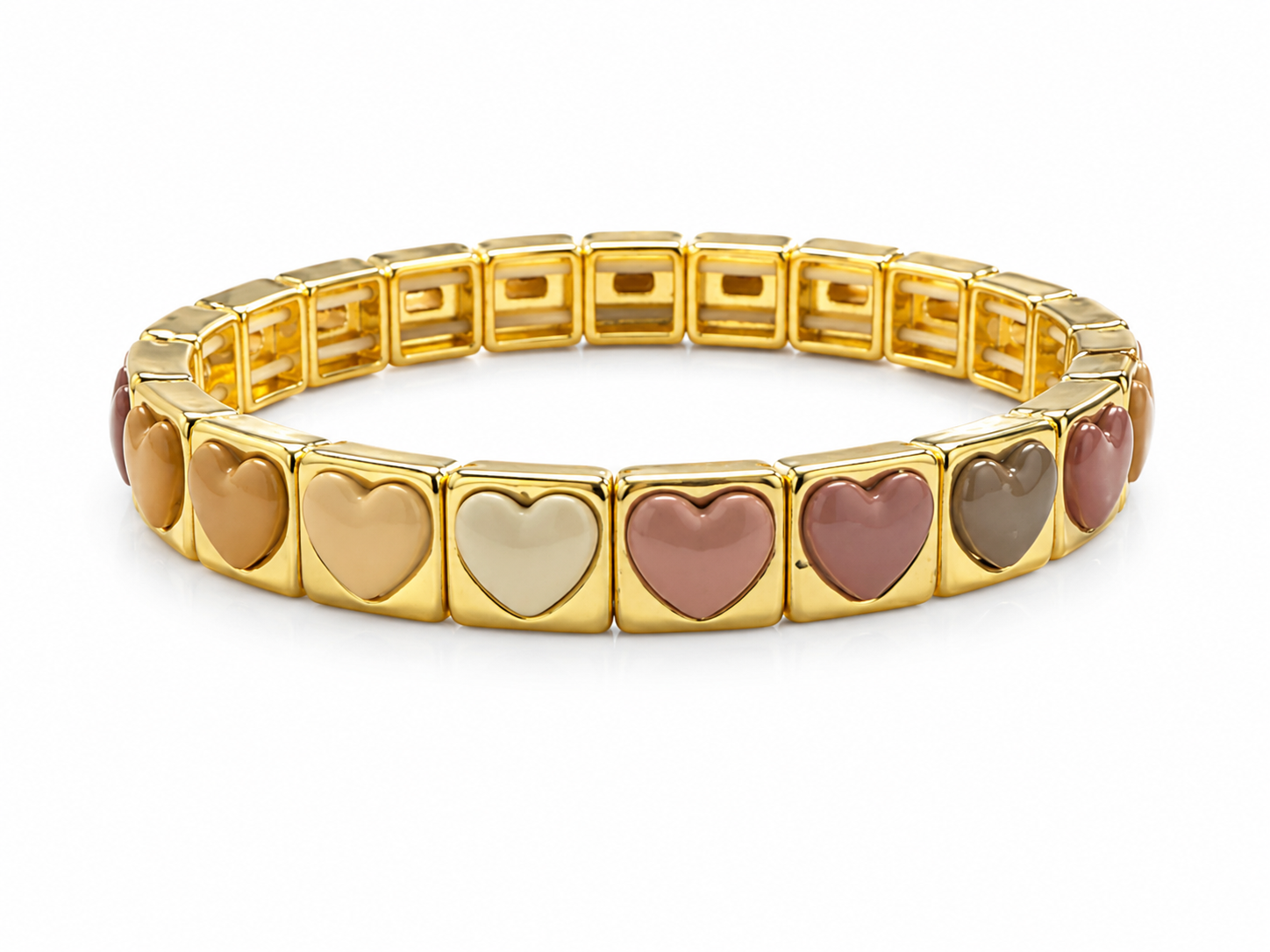 Bracelet Cœur Pastel – Gold Edition