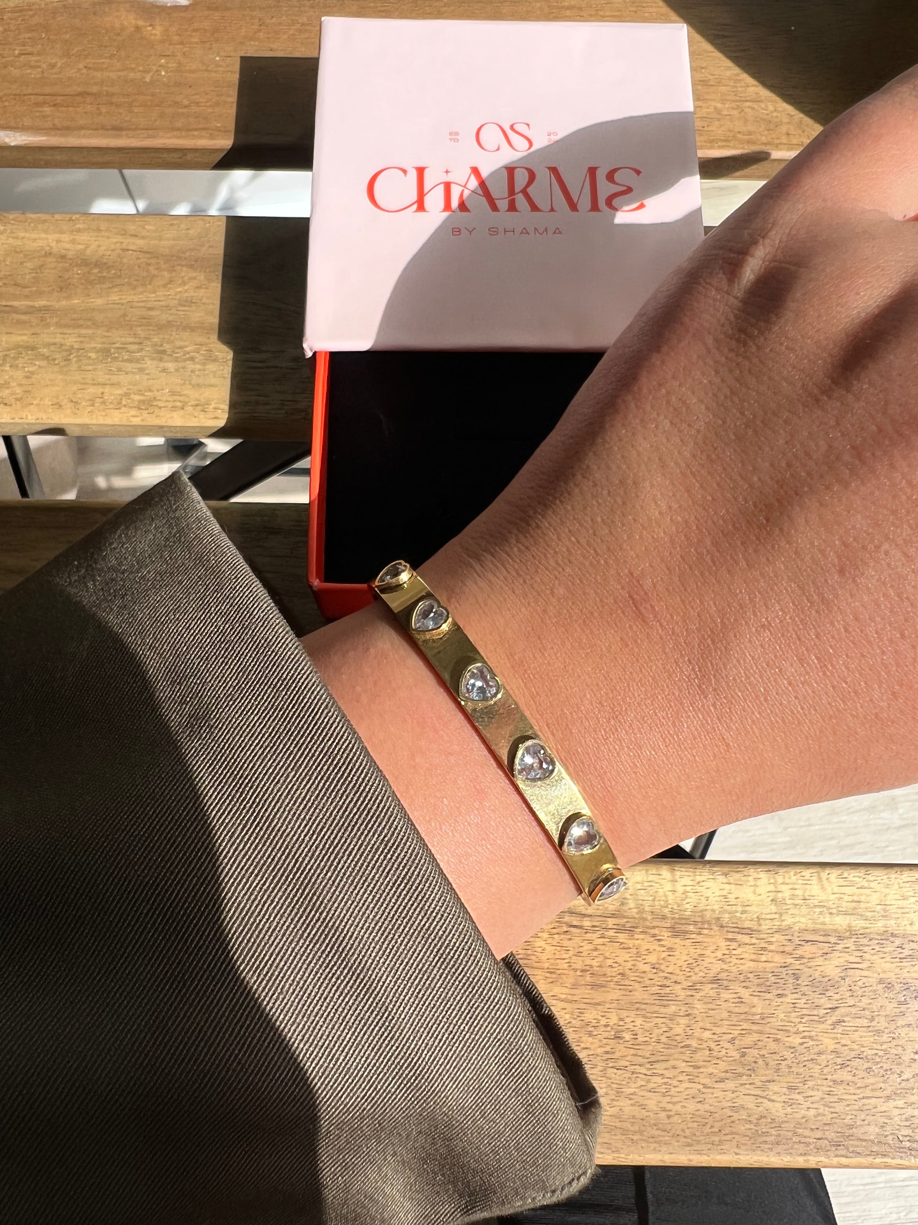Bracelet Amour Brillant dorée