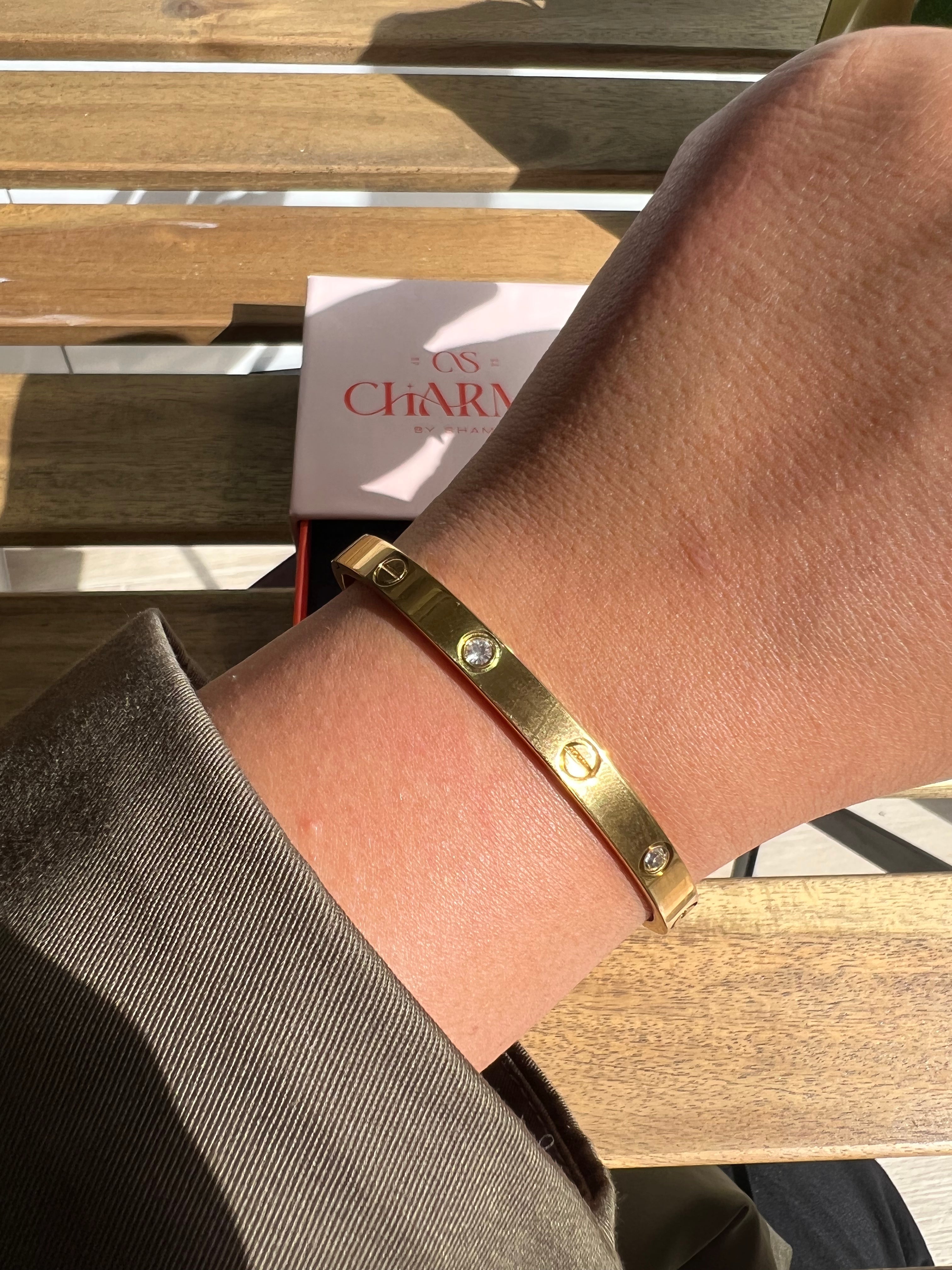 Bracelet LOVE Cristeaux doré