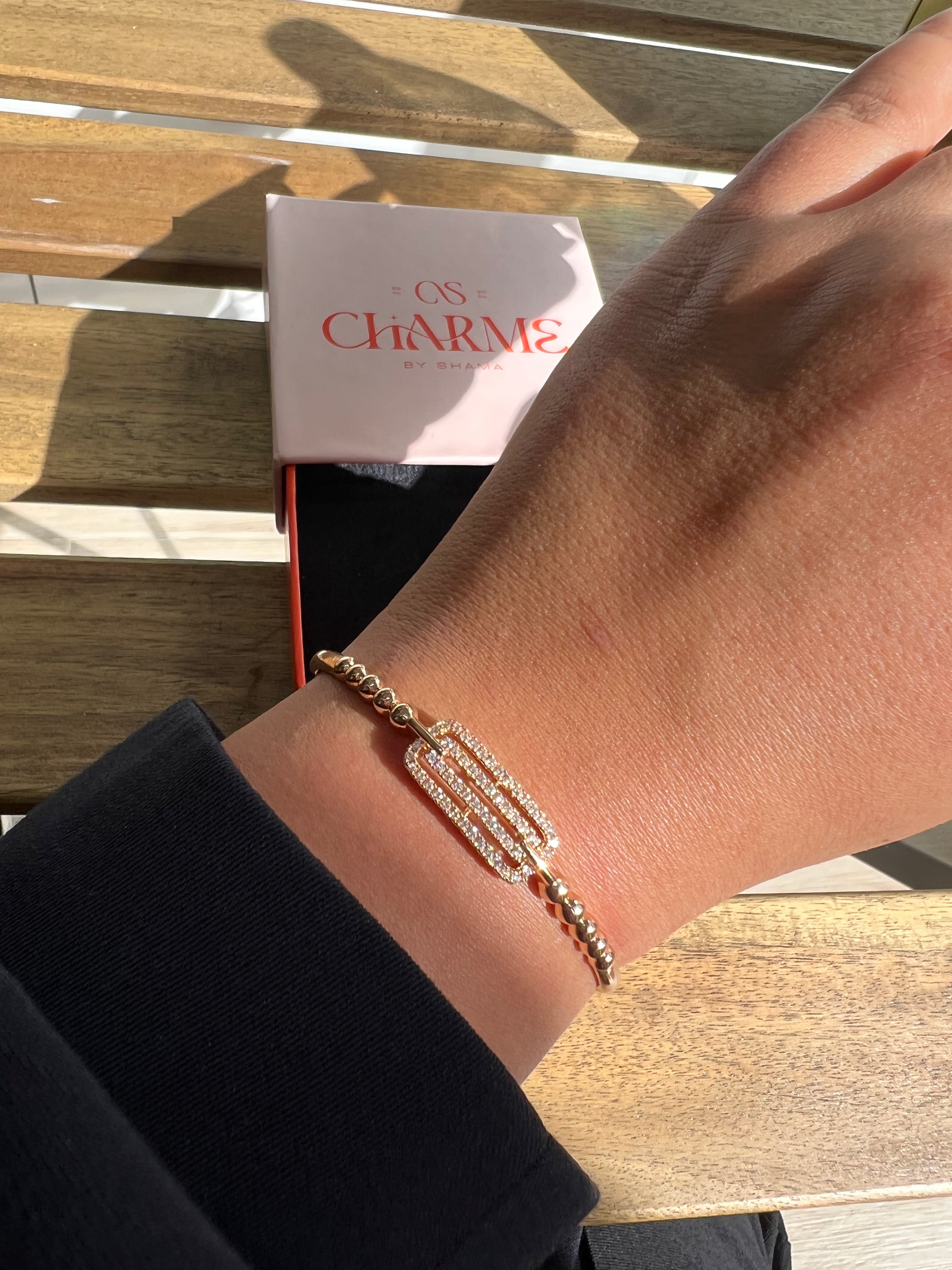 Bracelet Billes D'or Rose