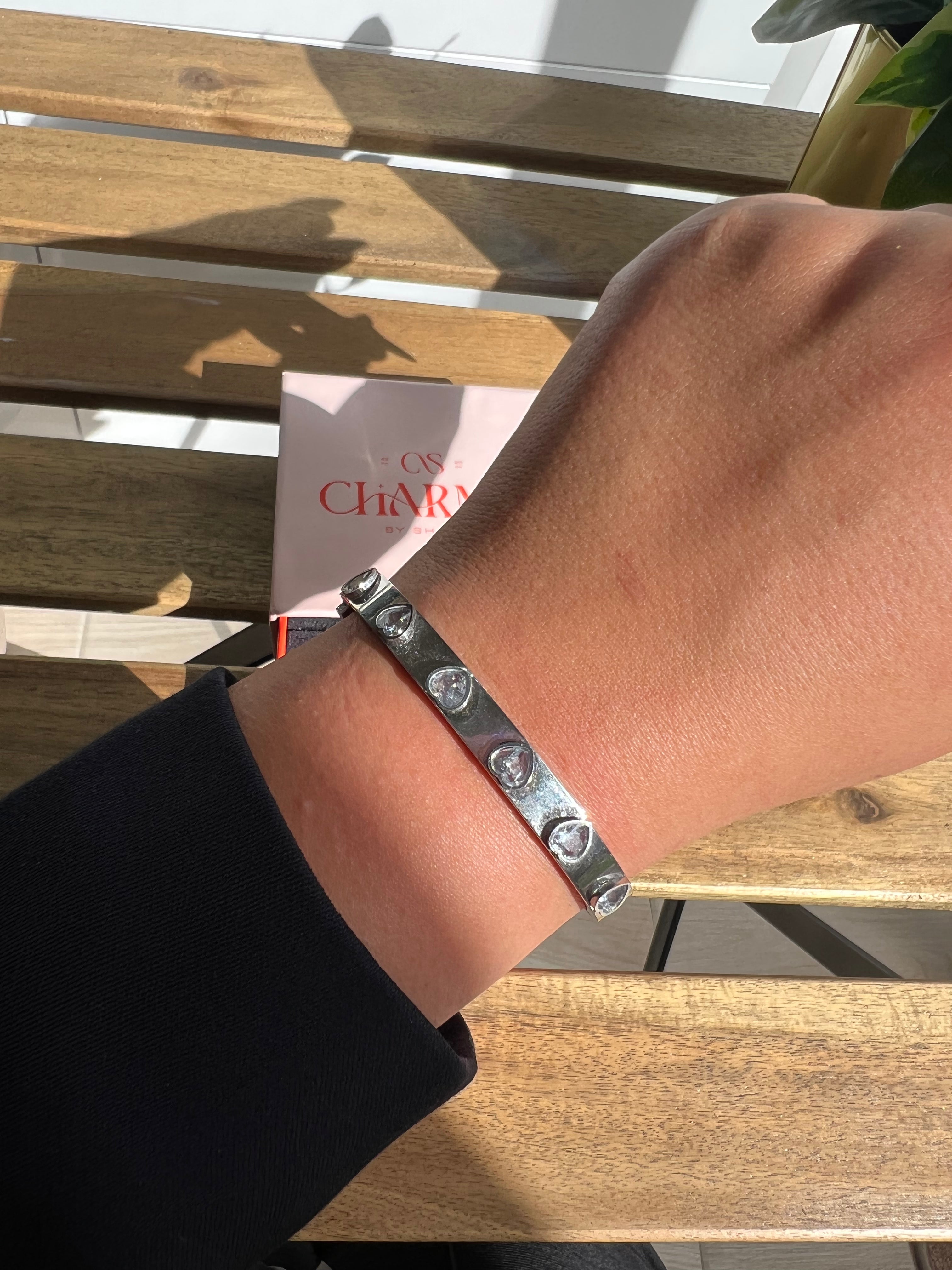 Bracelet Amour Brillant Argenté