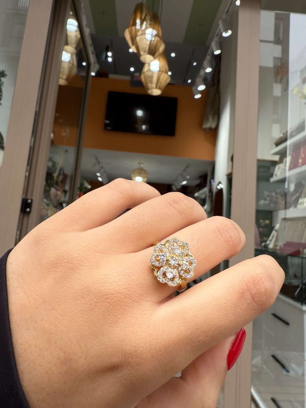 Bague Anti-stress Trèfle de Bonheur doré