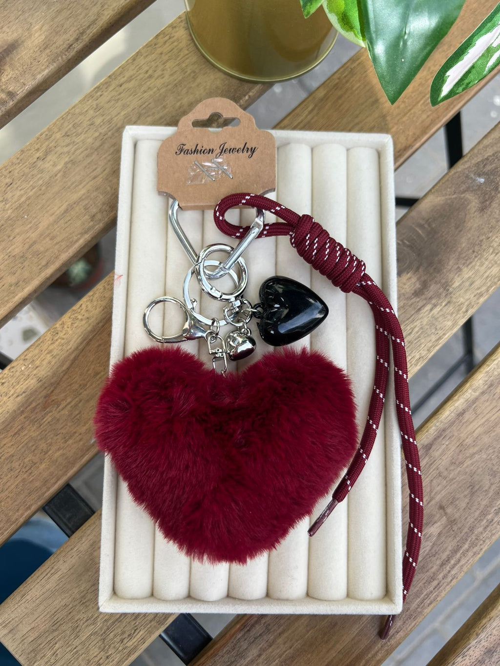 CHARM BAG Coeur velour