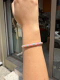 Joncs Thaïlandais "rose pastel, turquoise clair et or"